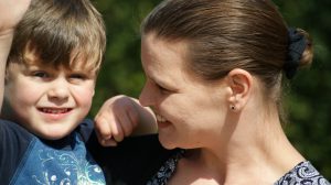 woman and little boy