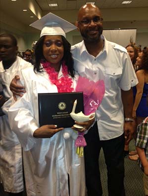 college graduate and her dad