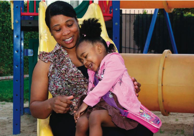 mom & daughter at a playground