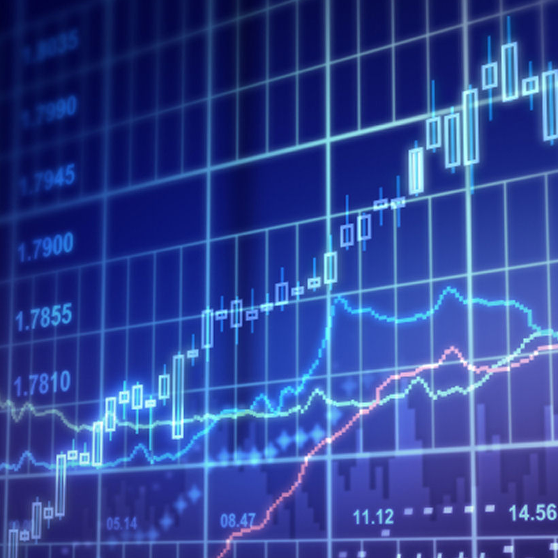 Digital Stock Market Chart Background With Rising Trend Lines, Representing Financial Growth And Data