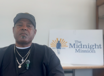 Portrait of Timothy Long, a participant in The Midnight Mission recovery journey in Los Angeles Skid Row, showing resilience and hope.