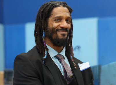 Portrait of Christopher Booker, success story participant from The Midnight Mission in Los Angeles sharing his journey of recovery.