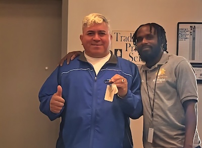 Portrait of Oscar, a success story participant in The Midnight Mission programs in Los Angeles, demonstrating hope and recovery.